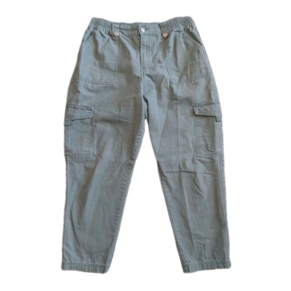 Sage Green Cotton Canvas Utility Pants Straight Leg Minimalist Outdoors 14-16 - Picture 7 of 7